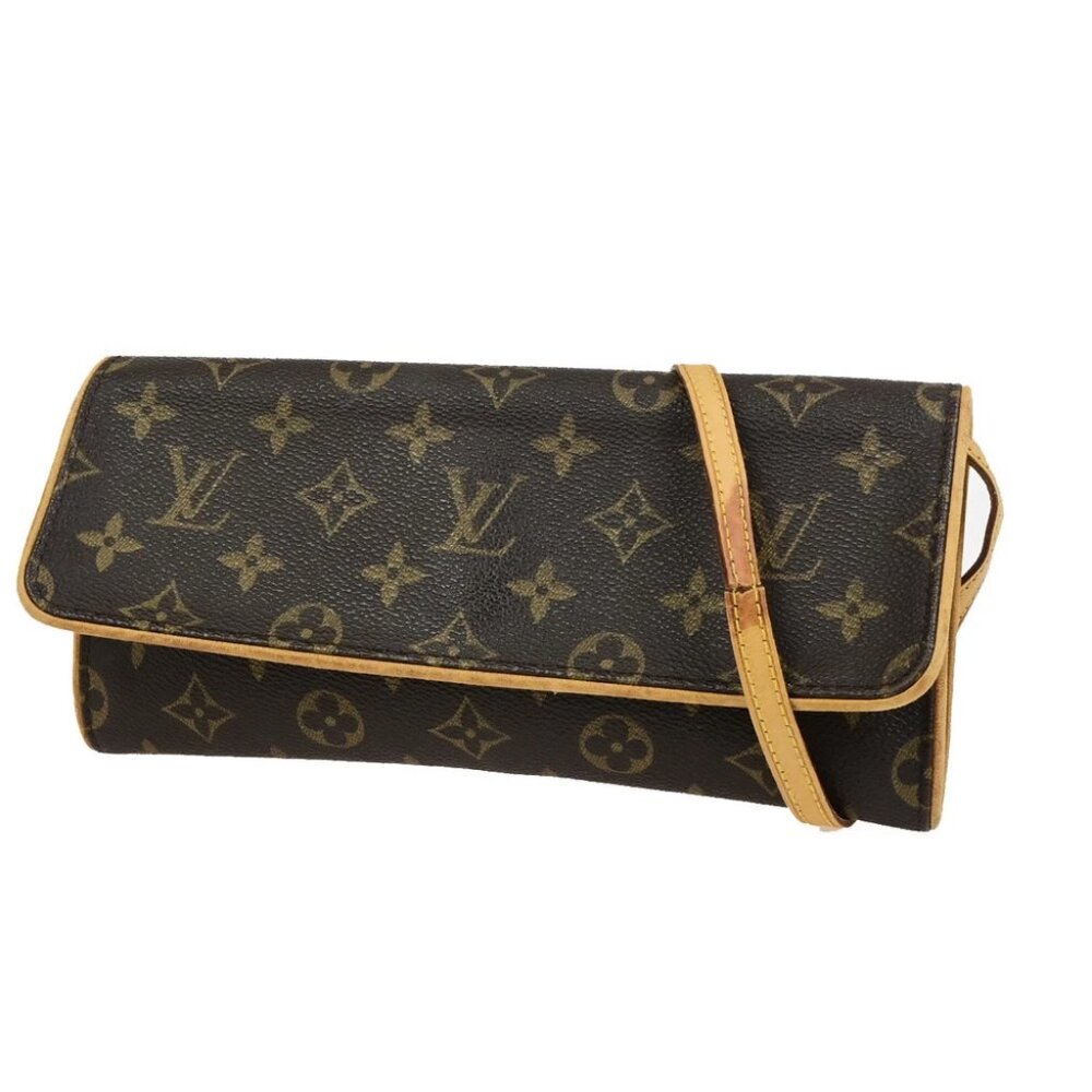LOUIS VUITTON Pochette Twin GM 2Way Shoulder Bag Monogram Brown